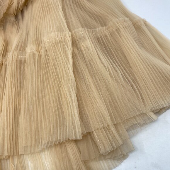 Alice + Olivia Deena Pleated Almond Maxi Dress With Hot Pant 10 NWT $660 - Picture 13 of 14